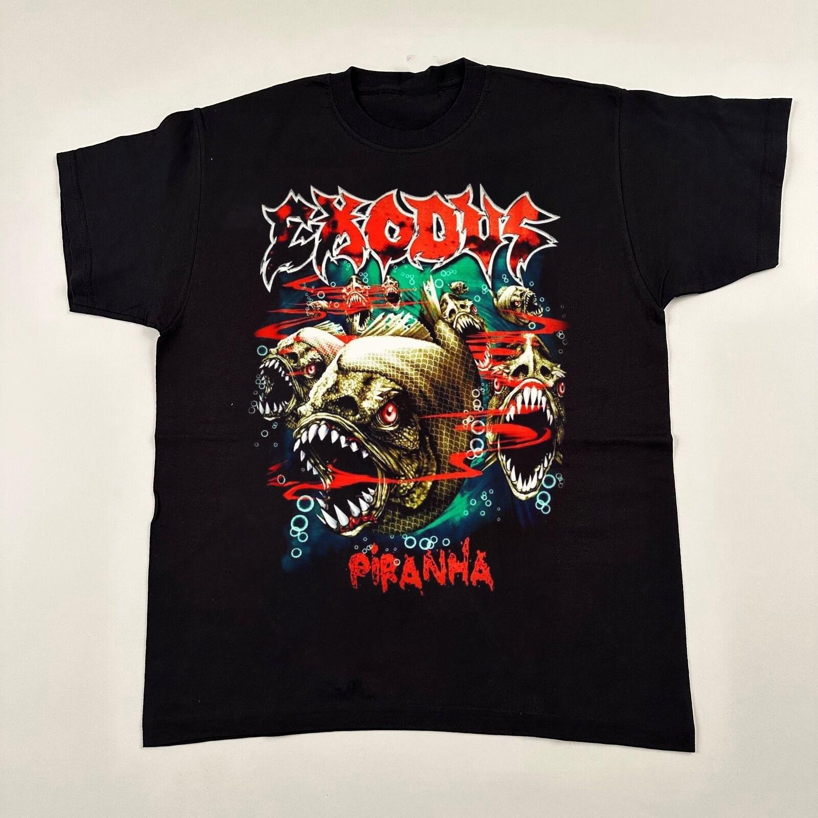 Rare! Exodus Band Piranha Shirt Unisex Concert S to 5XL CM402 S