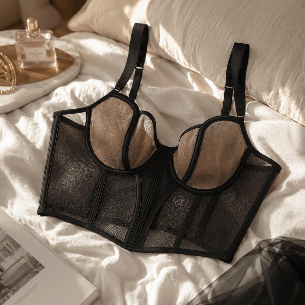 Sleeveless Fishbone Corset Waist Tight Slim Crop Top Chic Suspender Vest Bra Business Banquet