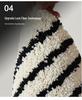 Thickened Blue & Black Striped Non-Slip Carpet Mat: Water-Absorbent, Wear-Resistant for Bedroom or Bathroom.
