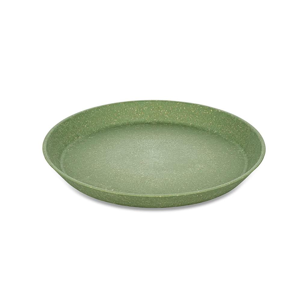 CONNECT Set of by Recycled Plastic Natural Ideal for and Perfect As a Gift or Kitchen Plates, 20.5cm, Green, 4, KOZIOL, Germany. Outdoor, Tableware,