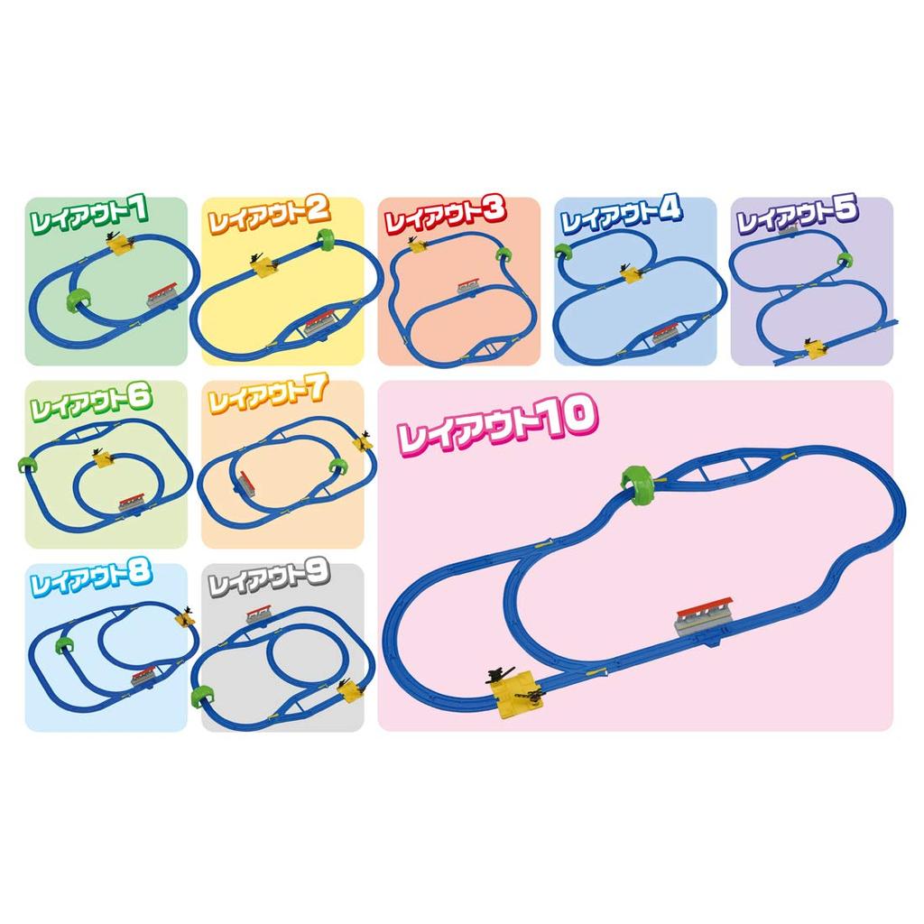 Takara Tomy "Plarail Basic Rail Set: Build 10 Layouts" Train Toy for Ages 3 and Up, Meets Toy Safety Standards, ST Mark, PLARAIL TAKARA TOMY