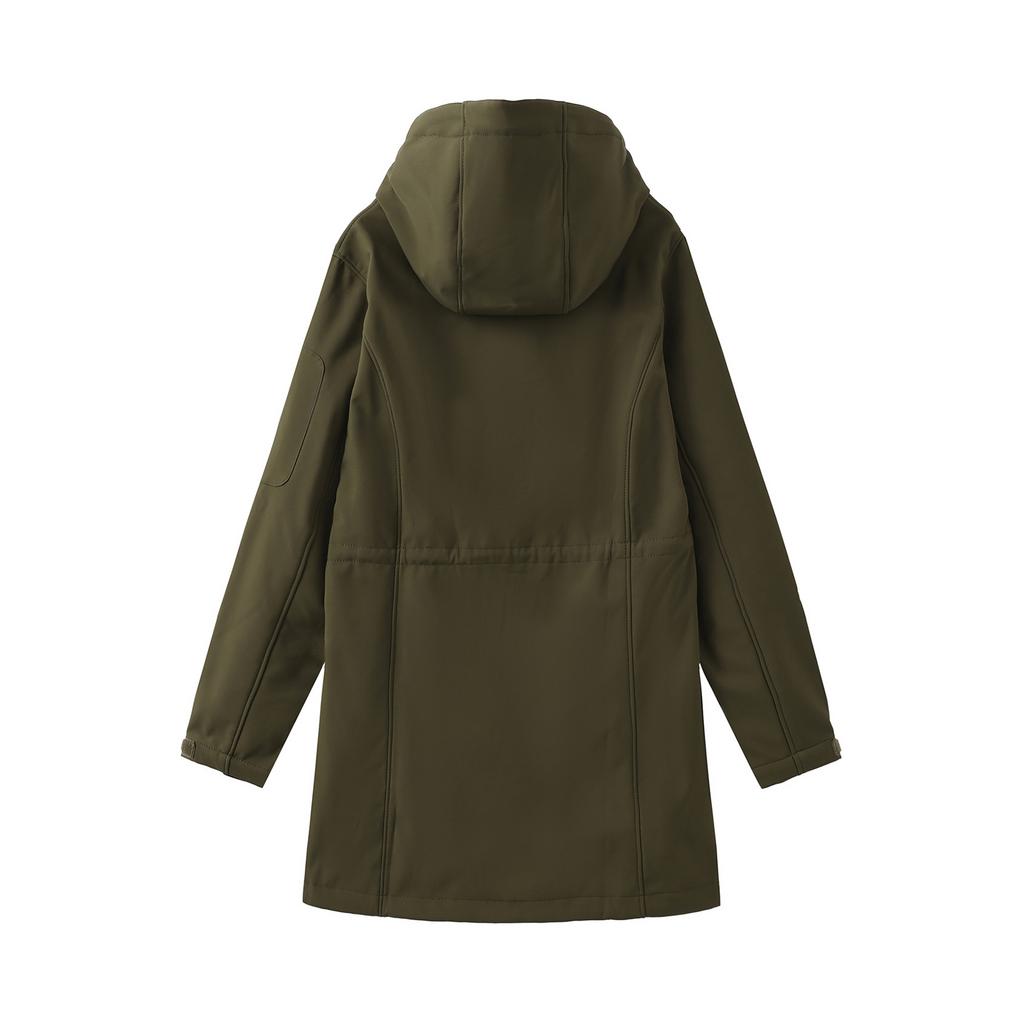 Women's Casual Solid Color Long Sleeved Pocket With Fleece Jacket Hooded Coat Windbreaker