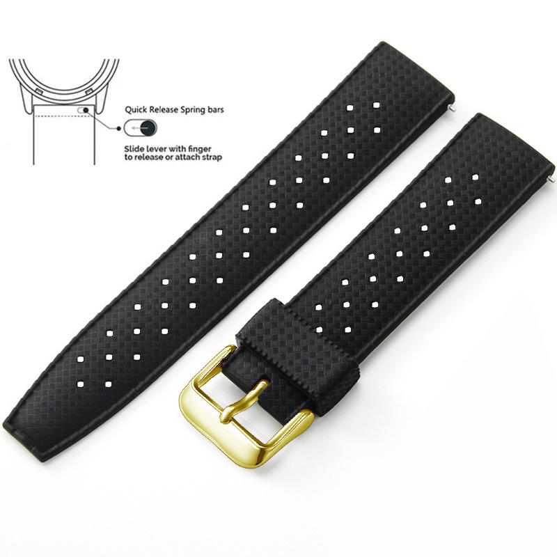 Tropical Silicone Watch Band Quick Release Watch Band 18mm 20mm 22mm Rubber Tropic Smart Watch Strap Waterpfroof Muti-Color