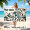 Dinosaur Theme Quick Dry Beach Towel Custom Name Text Print Large Sand Resistant Towel Beach Vacation