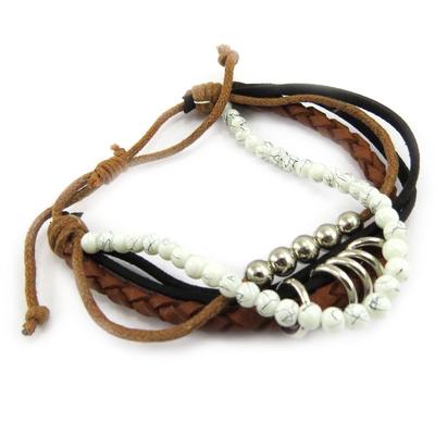 [L1644] - Fancy Bracelet 'Kilimanjaro' Brown White