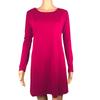 Women's dress, women's long-sleeved loose and thin solid color dress