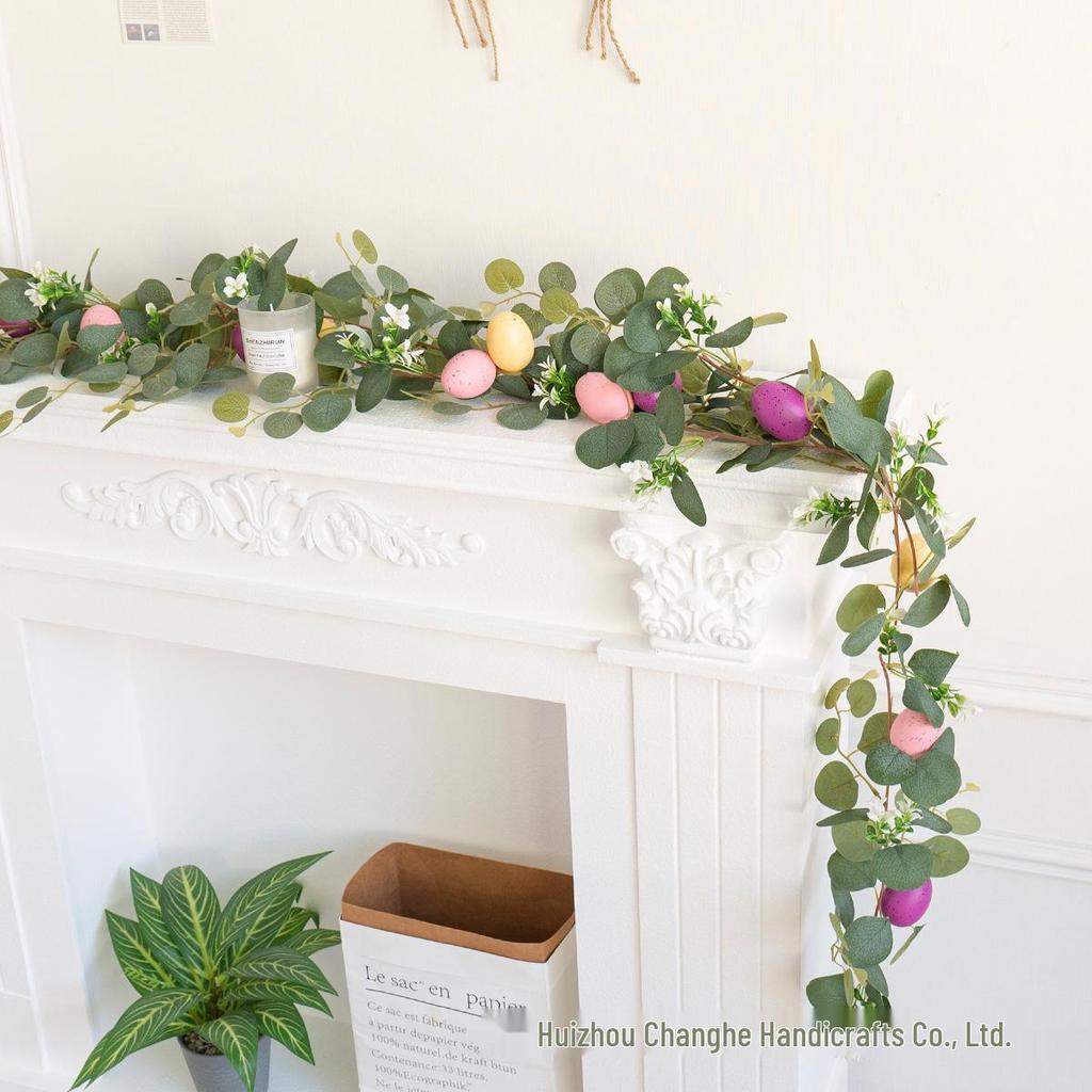 Easter Egg Eucalyptus Rattan Party Decor Simulation Green Vines Hanging for Home Door