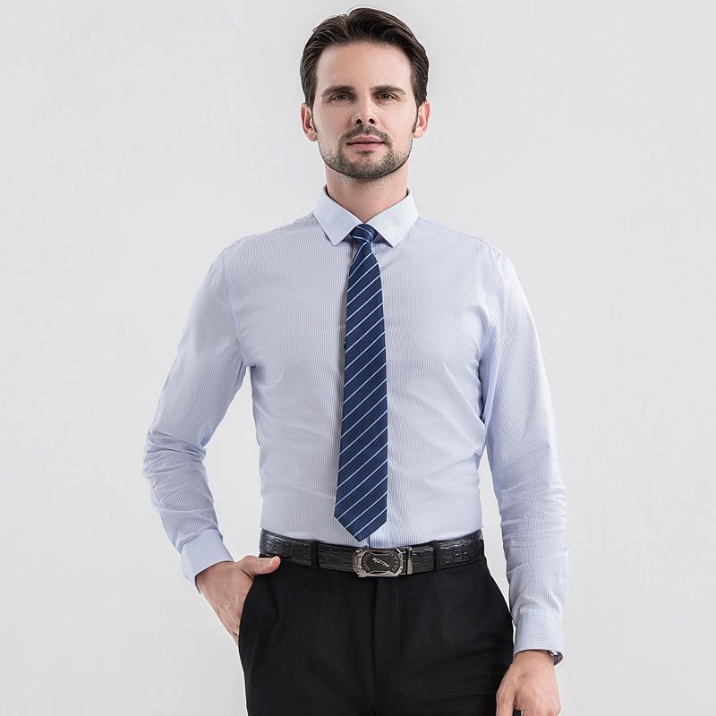 2022 Premium Men's Long-Sleeve Iron-Free Pure Cotton Shirt - Light Luxury Business Wear