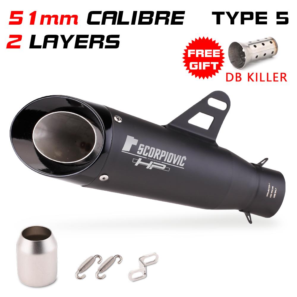 51MM 60MM Výfuková Moto Trubka Motocyklový VýfukovýTlumič S DB killerem Pro pcx 125 c650gt tmx530 cb500 z400 r3 mt07 cbr650 C22 C23