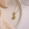 Gold Plated Balloon 26 Letter Necklaces Smooth Stainless Steel Bubble Initial Pendant Chunky Women Personality Chain Jewelry