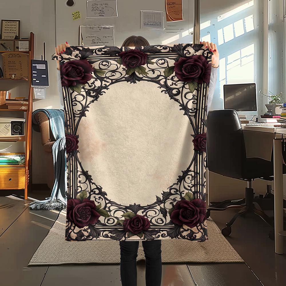 Couverture en flanelle imprimée avec des motifs vintage et magnifiques, Haute qualité, Confortable pour toutes les saisons, Décoration intérieure, Chaleur et confort, Parfait pour les cadeaux de Noël