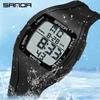SANDA Square Outdoor Sports Waterproof Multi-function Electronic Wristwatch