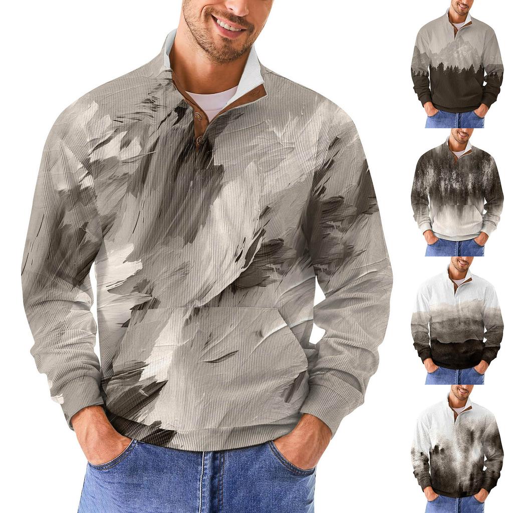 Men's Retro Casual Gradient Printed Sweatshirt