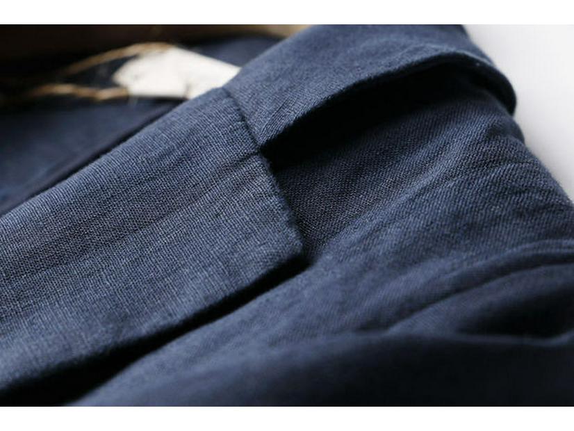 Plus Size Women's Light Luxury Cotton Linen Jacket, 2025 Spring/Autumn, Three-Quarter Sleeves, Solid Color, Loose Fit.