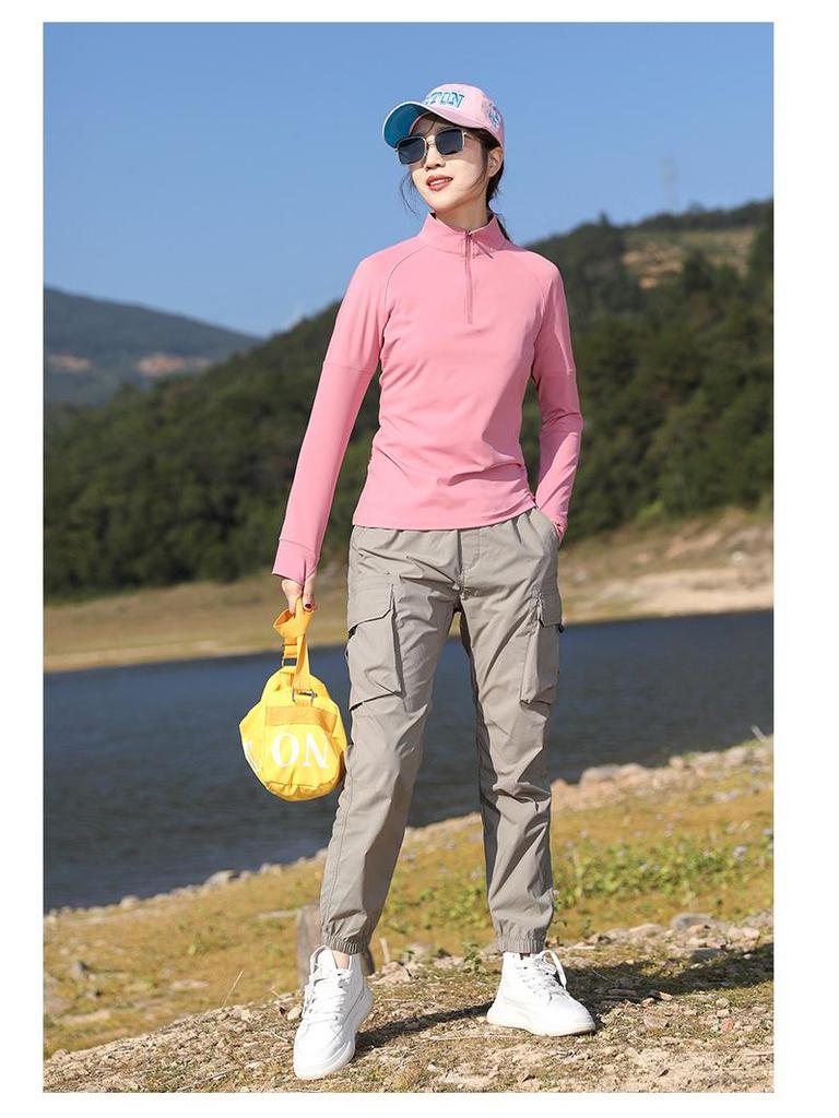 Women's Quick-Dry Outdoor Long-Sleeve T-Shirt: Sweat-Absorbent, Breathable, Sun Protection - Ideal for Hiking, Mountaineering & Sports In Autumn