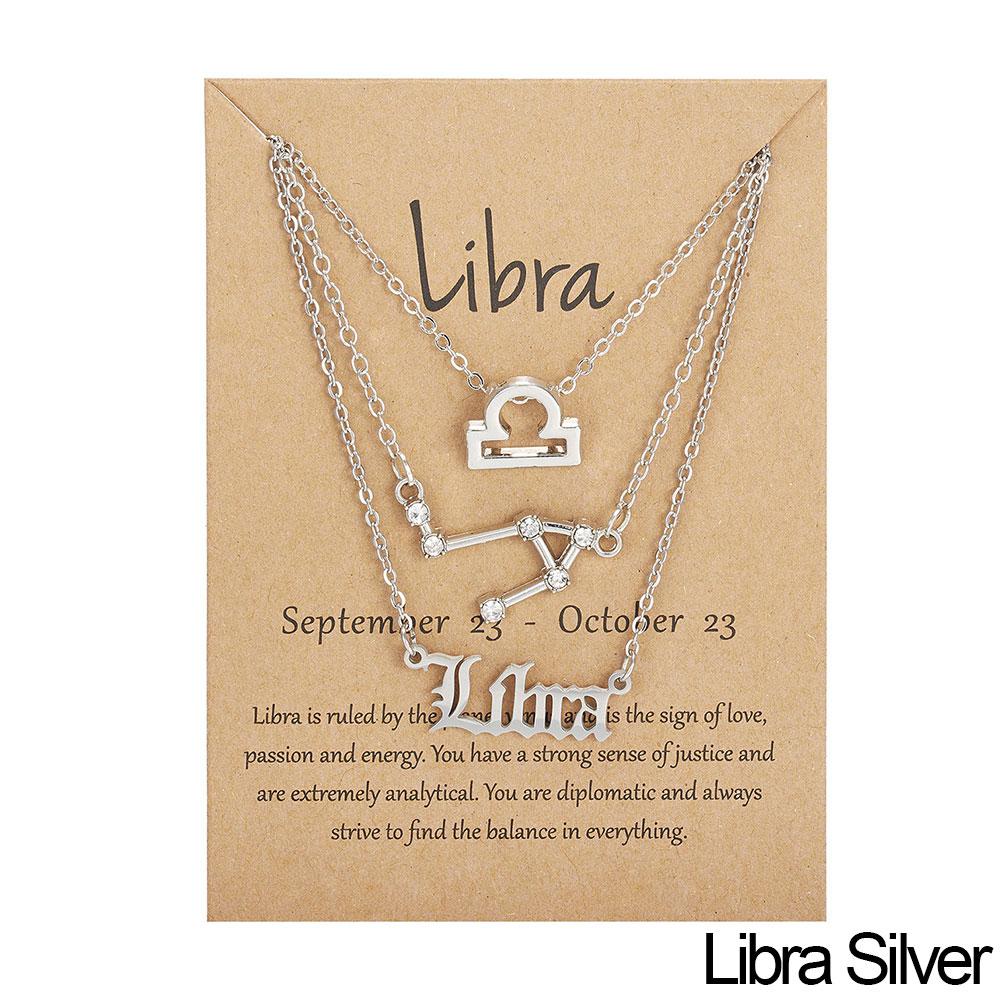 Fashion 12 Constellation Zodiac Star Sign Pendant Clear Zircon Women Necklaces Pisces Aries Taurus Horoscope Amulet Jewelry