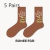 5 Pairs of Women's New Autumn Sweat-absorbing Non Slip Tube Socks