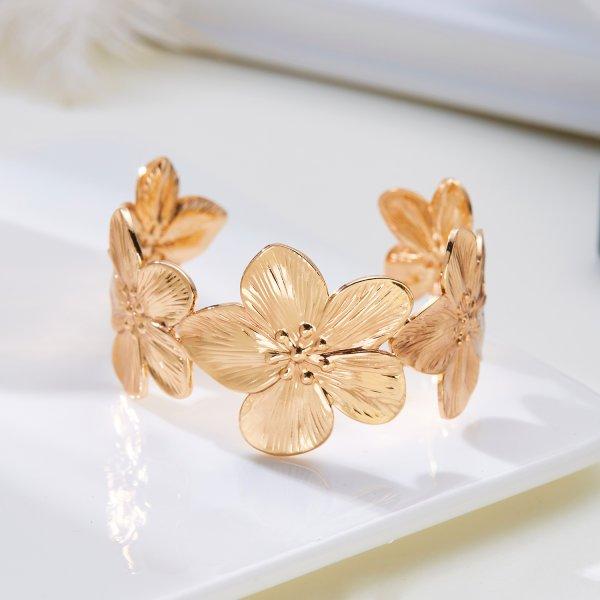 Classic Punk Wide Open Cuff Bracelet Bangle For Women Men Gold Color Punk Metal Wire String Exaggerated Bracelets Charm Jewelry