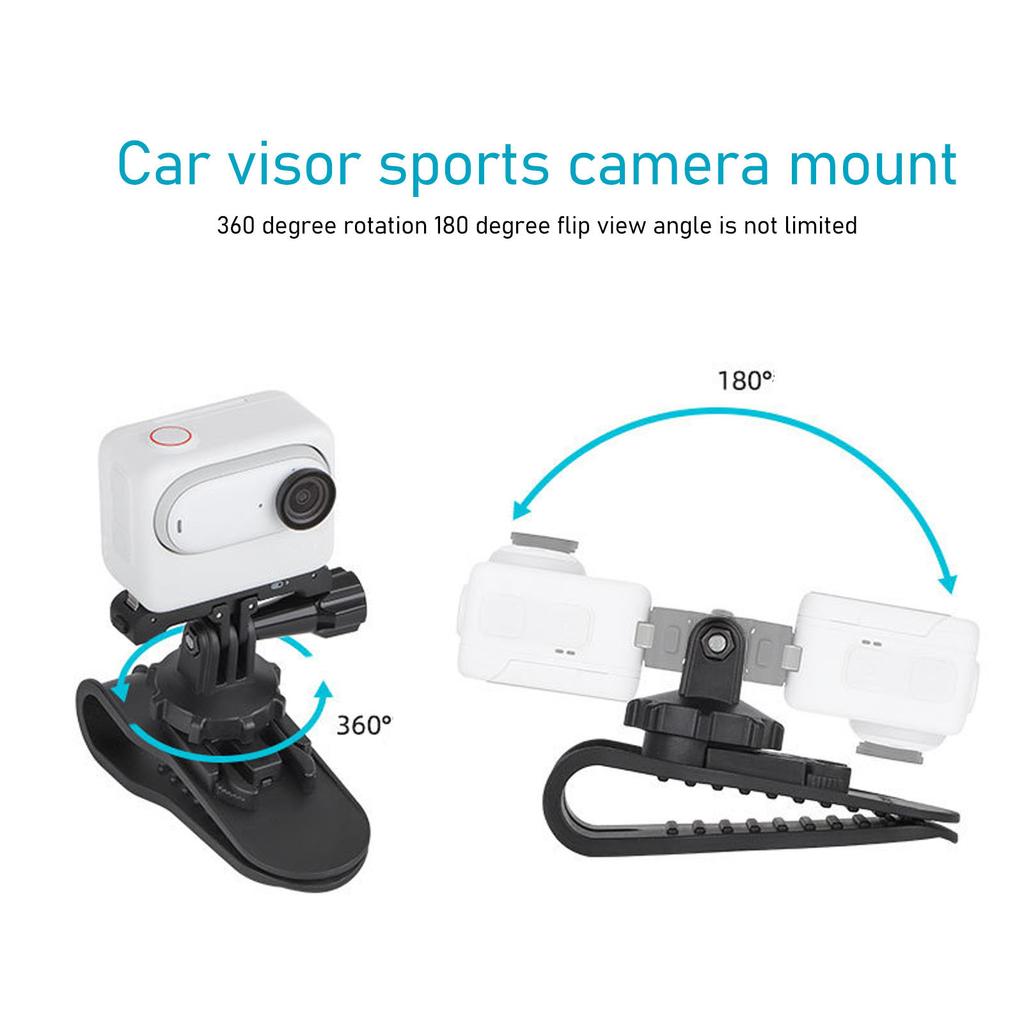 Car Visor Camera Holder Dash Cam Sun Visor Mount Holder 360 Degree Rotation Car Camera Clip for Insta360 GO 3
