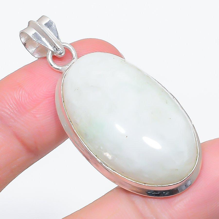 Natural Moonstone Gemstone 925 Sterling Silver Jewelry Pendant 1.97" l2P01