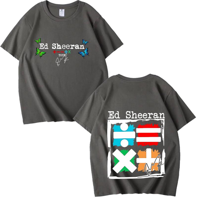 Ed Sheeran Mathematics Tour T-Shirt neu Herren Damen lustig Oversize 100% Baumwolle Mode Kurzarm Sommer Druck Unisex Tops