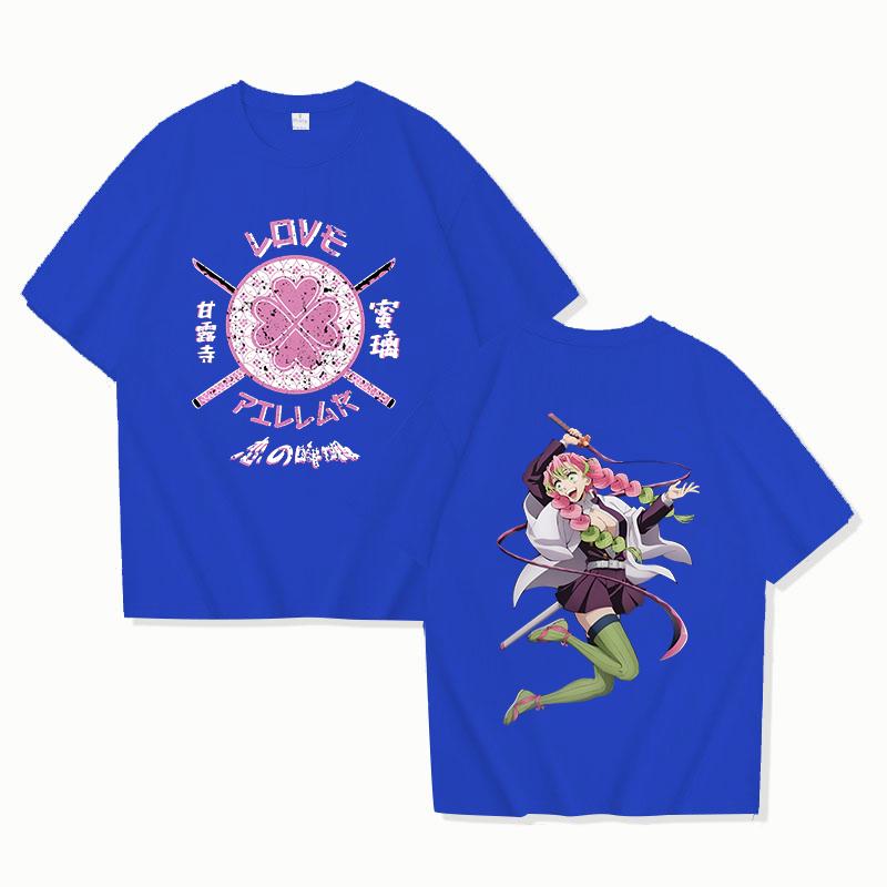 Hot Anime Kanroji Mitsuri Printed Women Y2k Summer Short Sleeve Tee Shirts Round Neck Casual Summer Unisex Tees Tops