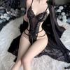 Crotchless Sexy Babydolls Women Lace Underwear Backless Teddy Erotic Costume Deep V Seductive Fetish Set Lingerie Exotic Outfit