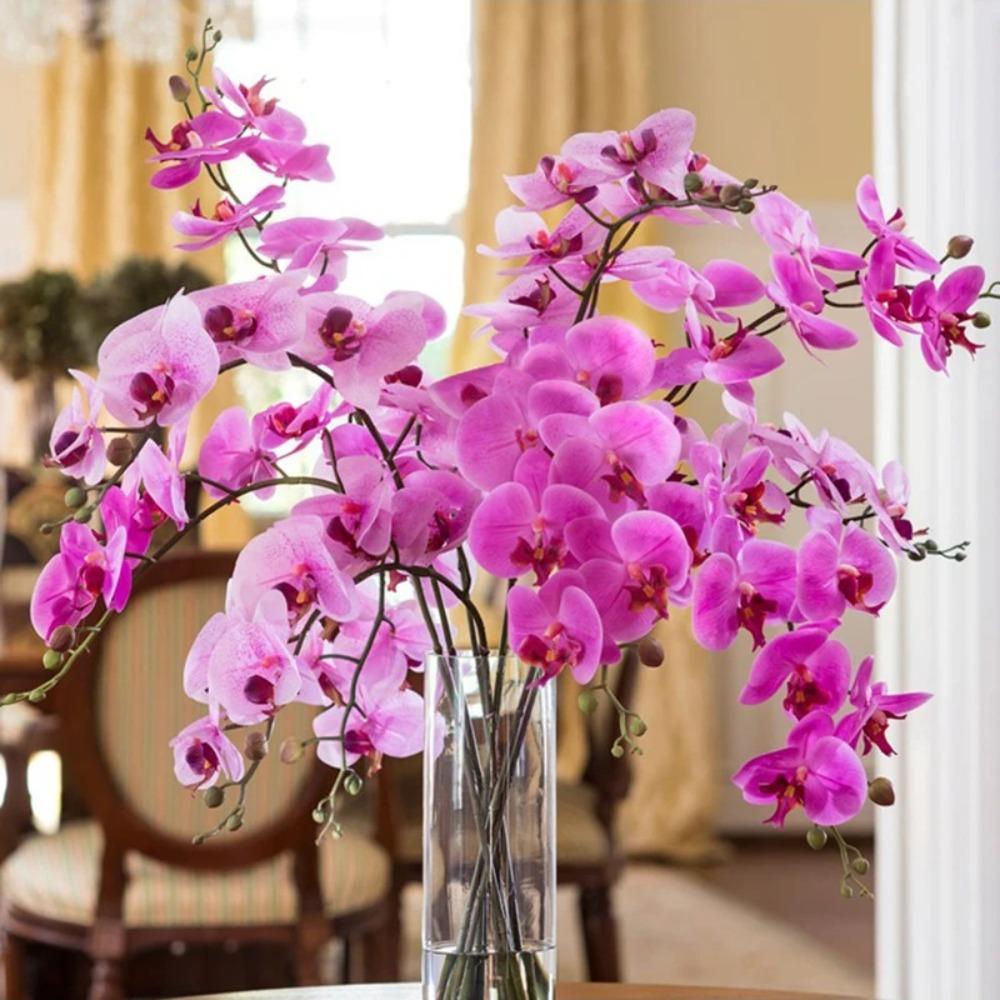 3D Printing Simulation Butterfly Orchid Flower 9 Heads Fake Moth Orchids  Hotel Restaurant
