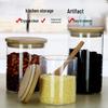 High Borosilicate Glass Storage Jar with Bamboo Lid & Silicone Seal - Airtight & Moisture-Proof