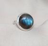 Blue Flash Labradorite Ring: 925 Sterling Silver Boho Jewelry