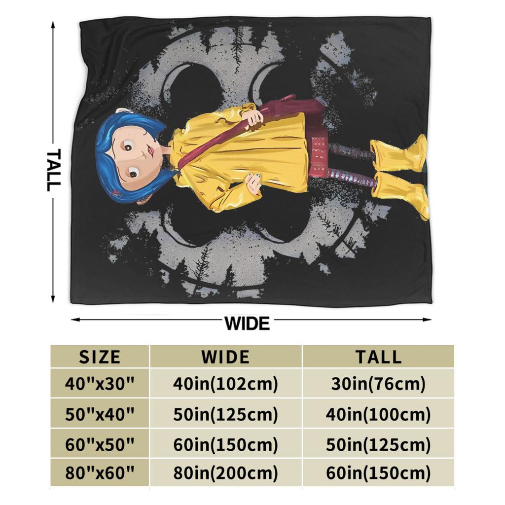 Coralines Plush Blanket Children cartoons Flannel Throw Blanket For Home Decor Super Warm Custom Quality Bedspread Gift Idea