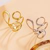 Versatile 18K Gold Geometric Water Drop Ring with Hollow Design