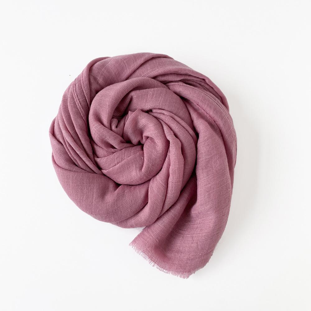 Middle East Malay monochrome slub cotton scarf women's camel shawl bag head short beard tassel Muslim headscarf