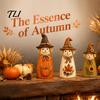 Autumn Tiered Tray Decor Vintage Resin Scarecrow Figurines, Fall Harvest Pumpkin Sunflower Maple Halloween Tabletop Ornaments Leaf Decor, Thanksgiving
