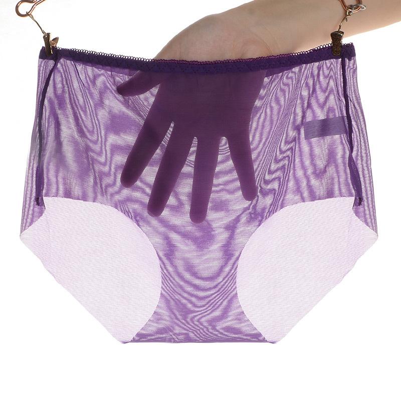 Female Transparent Underwear Low Waist Underwear Seamless Mesh Plus Size Triangle Underwear