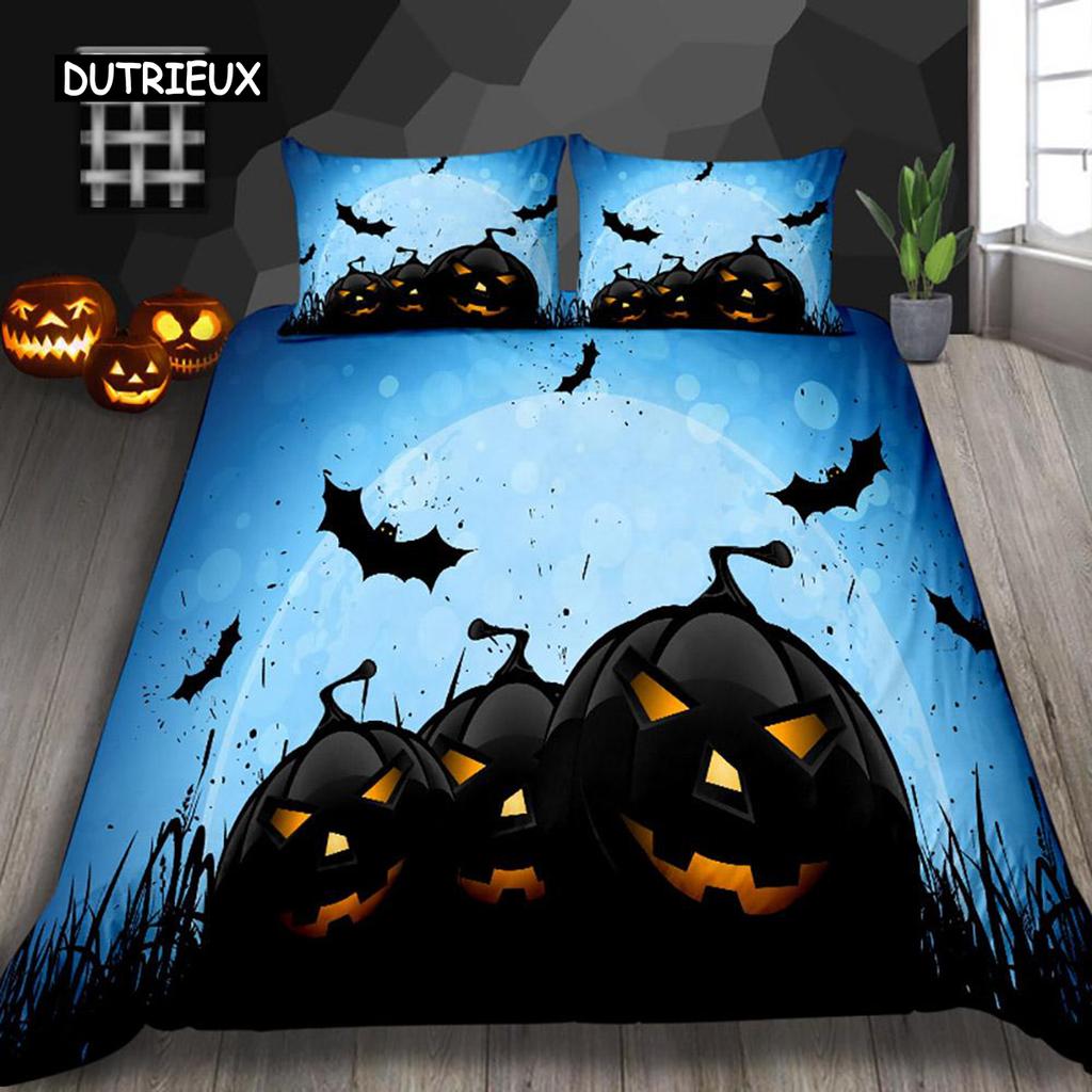 Halloween Duvet Cover Set Thumbedding Halloween Decor Mysterious Forest Bedding Set Polyester Double Queen King Size Quilt Cover