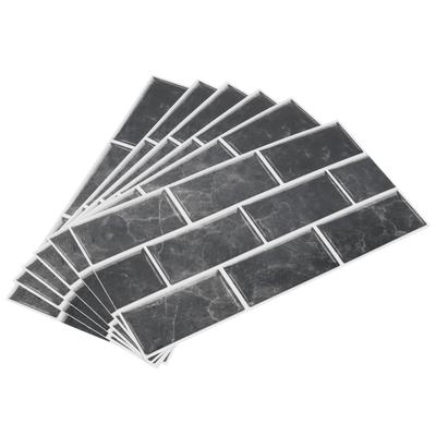 6Pcs Imitation Tile Stickers OilProof Self Adhesive PVC Wallpaper Wall Stickers for Home