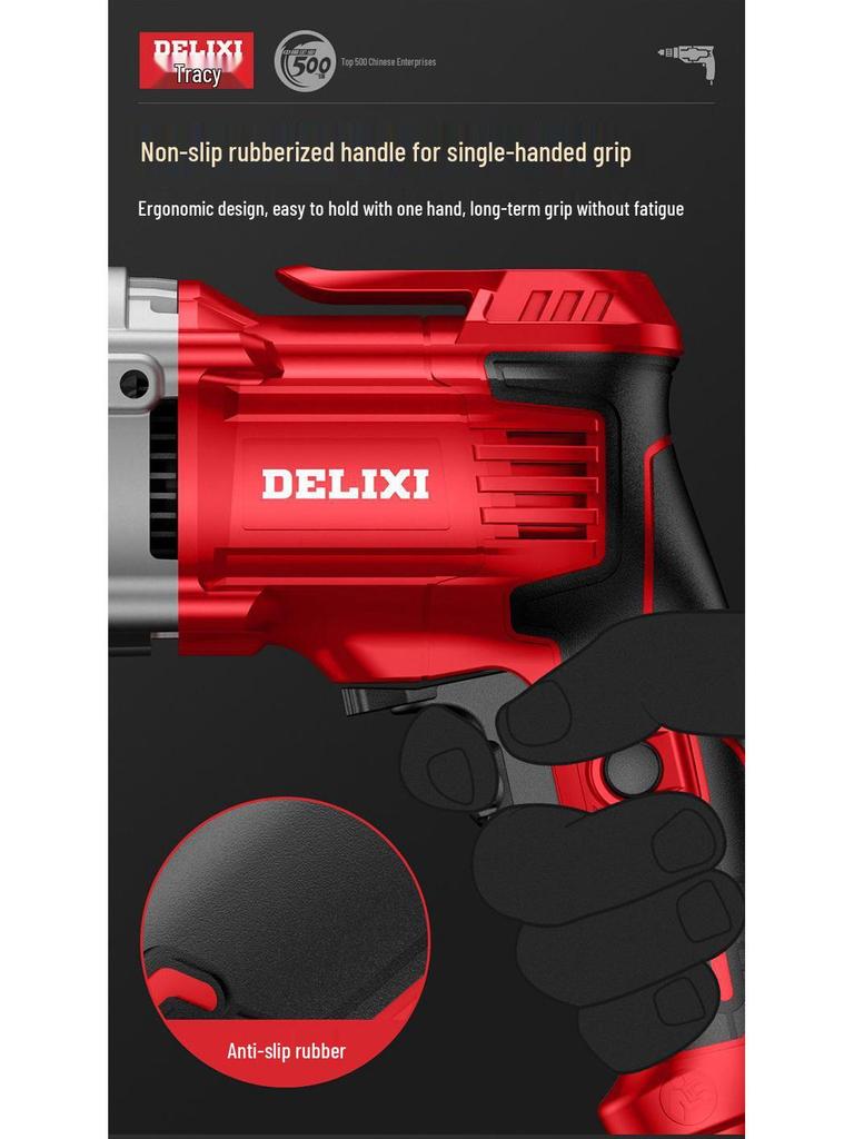 Delixi High-Power Multi-Functional Electric Drill & Screwdriver for Home Use