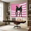 Attack On Titan Eren & Levi Pink American Flag Tapestry, Anime Fan Merch Wall Hanging For Bedroom Living Room, Flat Print Decor