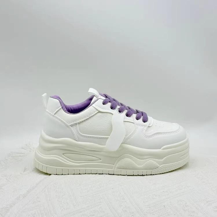 

Platform white shoes women s 2025 new spring super hot high-value casual sports shoes lightweight versatile board shoes 40 фиолетовый