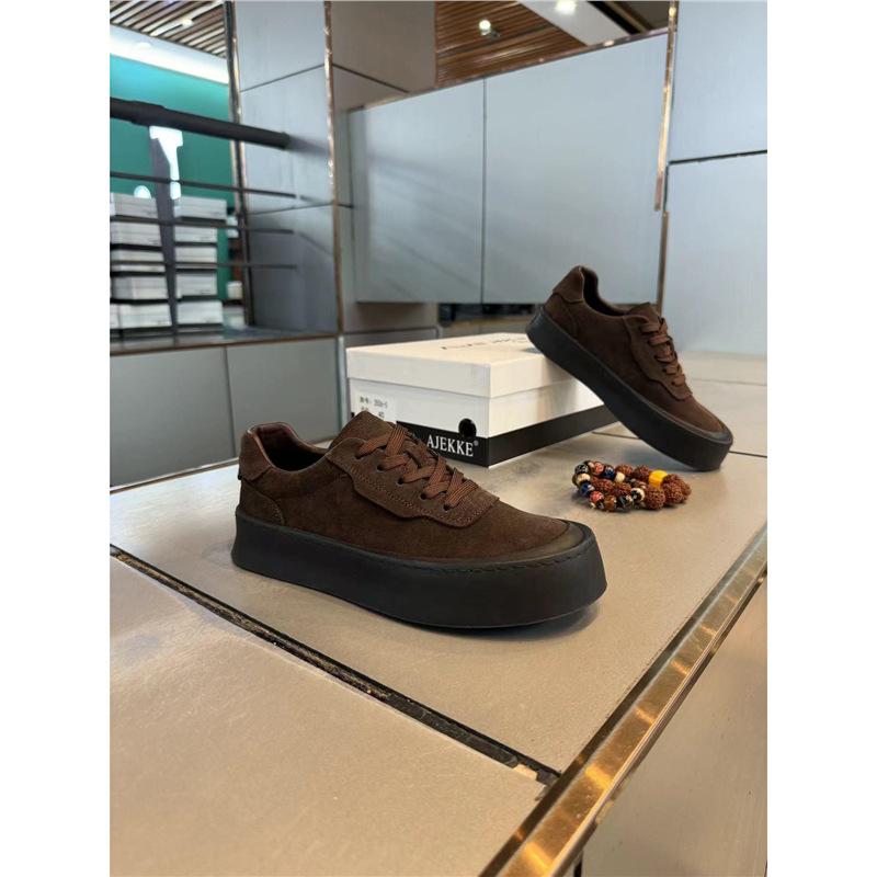 Comfortable thick-soled flat-soled leather casual sports shoes daily low-top summer new xs