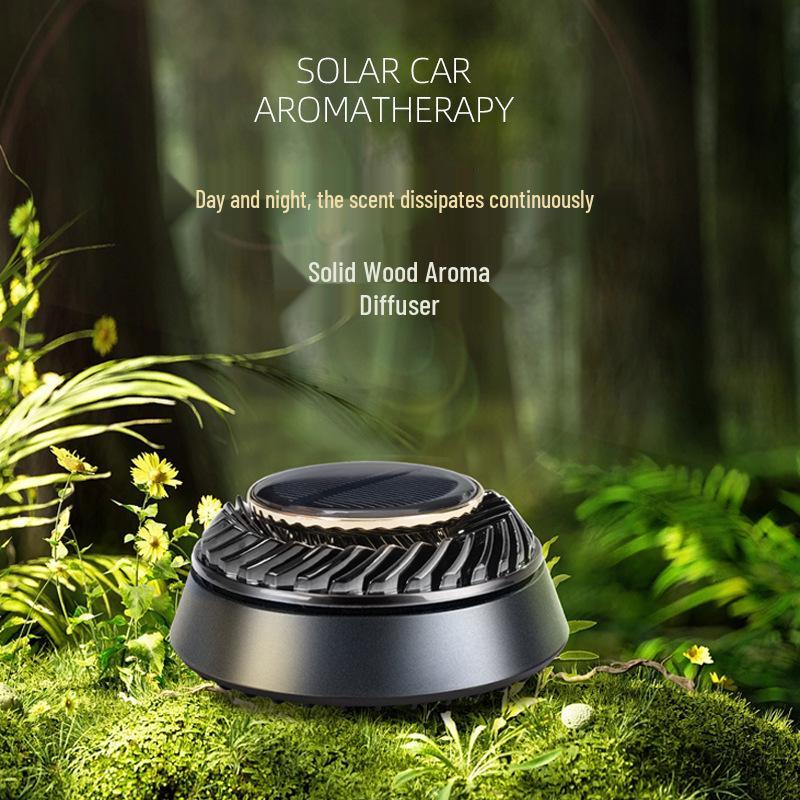 Rotating Solar Car Air Freshener - Long-lasting Deodorizing Ornament