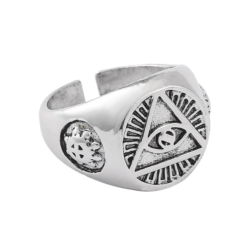 European and American New Hand Jewelry Ring Devil's Eye Triangle Ring Jewelry