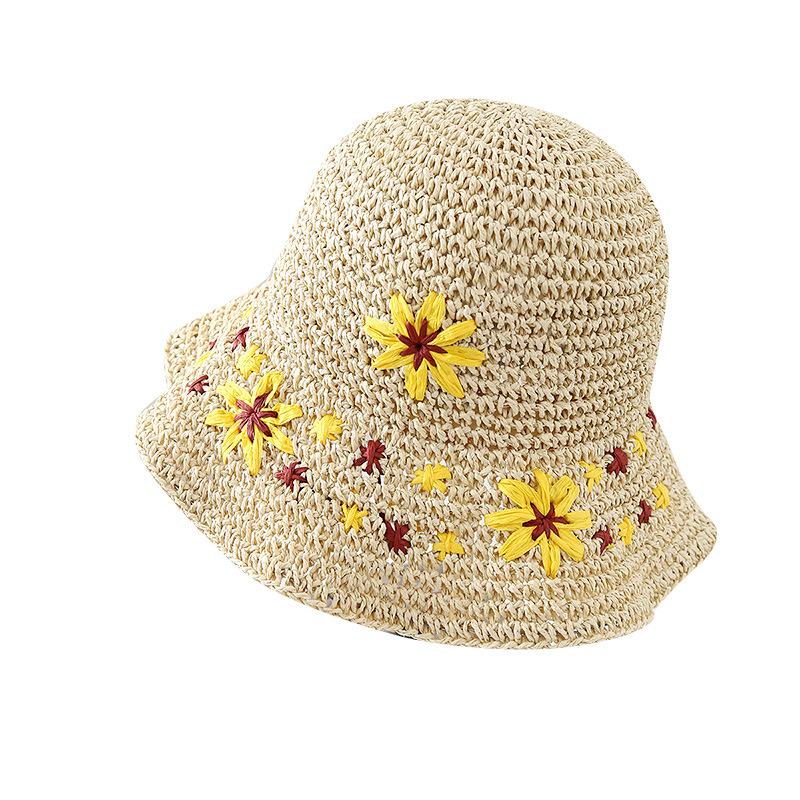 Woven Straw Hat Women's Summer Sun Protection Sun Hat Travel Beach Sun Hat Vacation Breathable Foldable