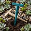 Set de 3 Piese Unelte pentru Plantat Semințe Săpăligă Manuală Unealtă pentru Săpat Solul Nivelare Săpăligă de Grădină cu Mâner în T Scară de Adâncime pentru Plantare Fără Efort Semințe Bulbi