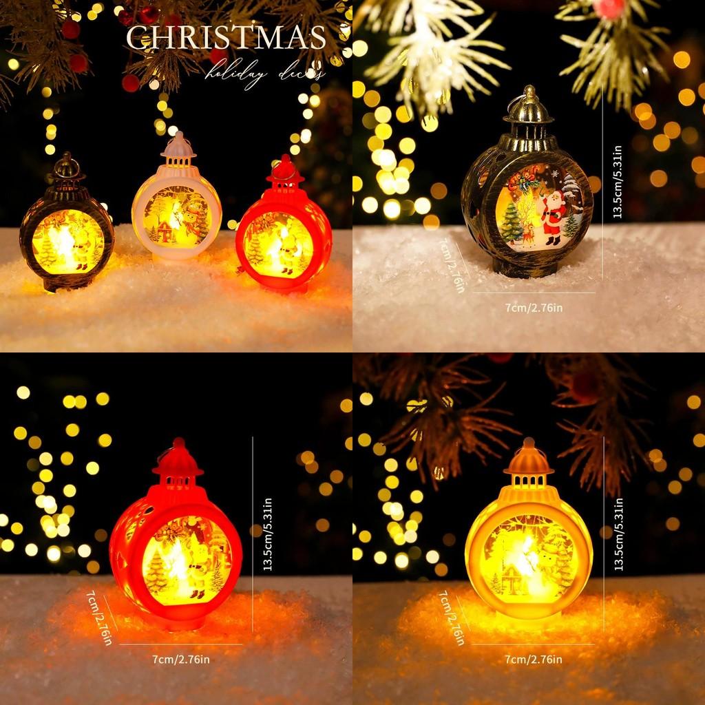 Weihnachts-Weihnachtsmann-Schneemann-Laterne mit LED-Licht für Feiertagsdekoration und Geschenkidee