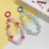 Creative  Beaded Bow Chain Pendant Decoration Keychain Mobile Phone Anti Loss Chain Bag Ornaments Car Accessories Gift