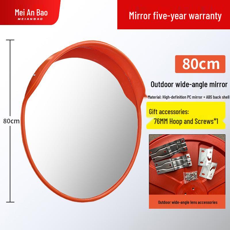 Wide-Angle Convex Traffic Mirror for Outdoor & Indoor Use, Anti-Theft, Garage & Road Safety