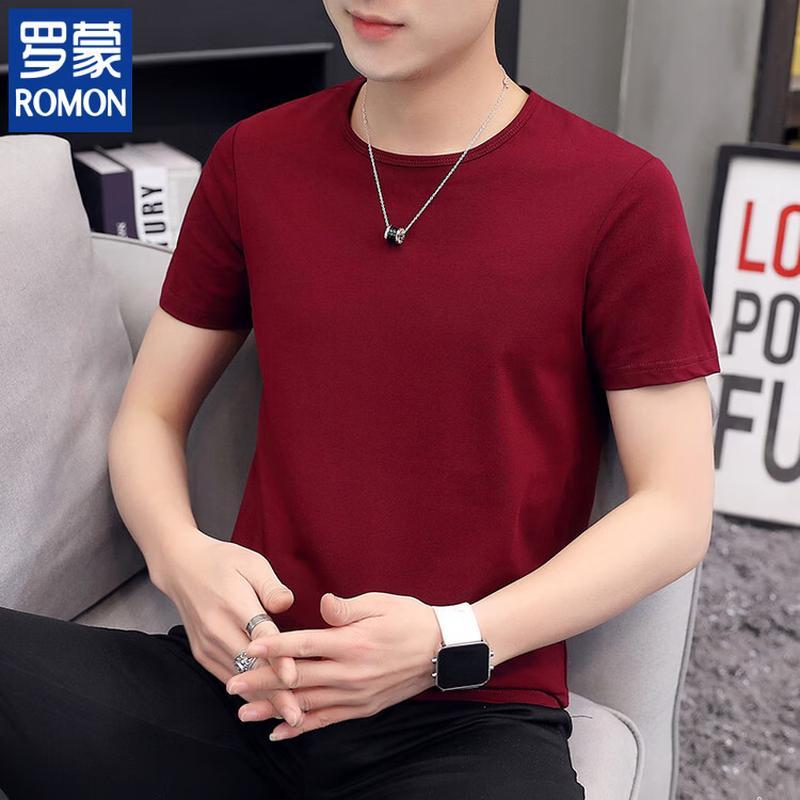 ROMON Men's 2026 Summer Short-Sleeve Round Neck T-Shirt