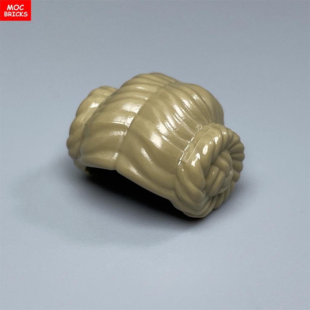 10pcs MOC Bricks 4cm Figure Wear Woman Female Curly Hairs Princess Hair Assembled Building Blocks Accessories Children's Toy